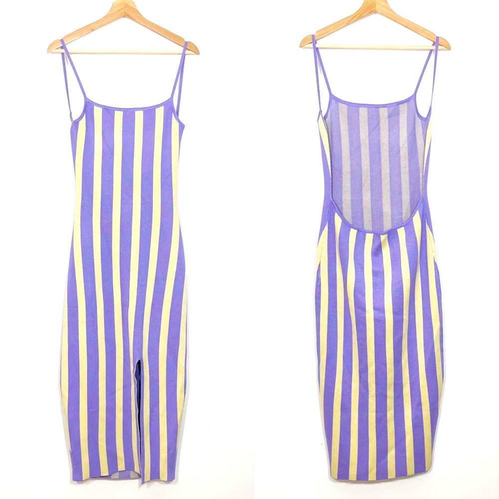 NWT PRETTY LITTLE THING Striped Knitted Dress Sz M